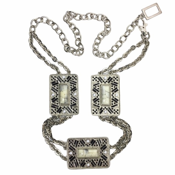 VINTAGE Belt Chain Metal Beaded Stones Boho Y2K Southwestern Western Concho